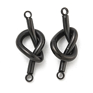 304 Stainless Steel Knot Links Connector Charms, Black, 21.5x9x5mm, Hole: 1.4mm(STAS-K290-02EB)