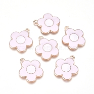 Alloy Enamel Pendants, Sunflower, Lavender Blush, 22x19.5x2.5mm, Hole: 1.8mm(ENAM-TAC0001-12F)