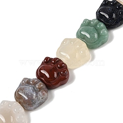 Natural & Synthetic Mixed Stone Beads Strands, Cat's Paw, Mixed Dyed and Undyed, 16x14x9.5mm, Hole: 1mm, about 13pcs/strand, 7.20''(18.3cm)(G-M108-A05-01)