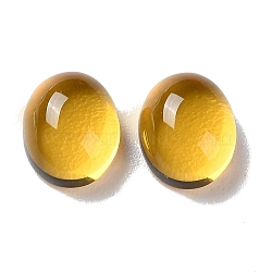Transparent Glass Cabochons, Oval, Gold, 10x8x5.8mm(GLAA-B015-07A)