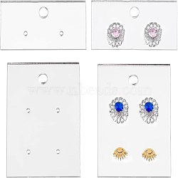 Fingerinspire 4Pcs 2 Style Acrylic Earring Display Hanging Card, Rectangle with 2 Holes, for Jewelry Display Supplies, Gray, 30~70x50~60x2.5~3mm, Hole: 2mm, 2pcs/style(EDIS-FG0001-42)