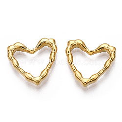 Ion Plating(IP) 304 Stainless Steel Linking Ring, Bumpy, Heart, Real 18K Gold Plated, 18.5x19.5x4mm, Inner Diameter: 10x14.5mm(STAS-T063-202G)