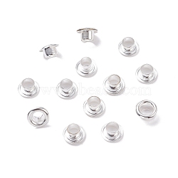 European Style 201 Stainless Steel Eyelet Core, Grommet for Large Hole Beads, Flat Round, Silver, 8x4.5mm, Hole: 4mm(X-STAS-L226-001S)