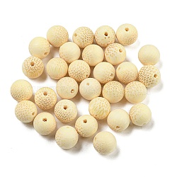 Wood Beads, Undyed, Round, Bisque, 8mm, about 2485pcs/500g(WOOD-K007-03B-05)