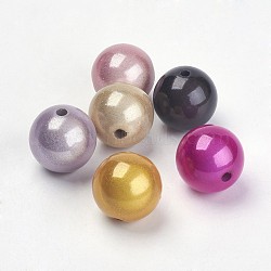Mixed Color Spray Painted Acrylic Beads, Miracle Beads, Round, Bead in Bead, Chunky Bubblegum Ball Beads, Size: about 20mm in diameter, hole: 2.5mm(X-PB9290)