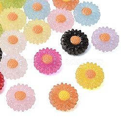 Transparent Acrylic Beads, Sunflower, Mixed Color, 19x19.5x7.5mm, Hole: 2mm(AC-CBAD0C5-07)