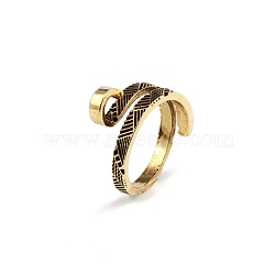 Alloy Cuff Rings, Knitting Loop Crochet Loops, Yarn Guide Finger Holder, Antique Golden, Inner Diameter: 19.5mm(PW-WG56941-02)