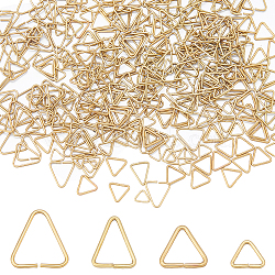 400Pcs 4 Style Brass Open Quick Link Connectors, Triangle Linking Rings, Fit for Top Drilled Beads, Webbing, Strapping Bags, Golden, 5.5~9x6.5~10x0.6~0.8mm, 100pcs/style(FIND-SC0006-44)