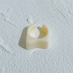 Summer Resin Cuff Rings for Women, Rectangle, Cornsilk, Inner Diameter: 17mm(WG17B75-01)
