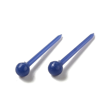 Plastic Tiny Ball Stud Earrings, Post Earrings for Women, Dark Blue, 14x3mm