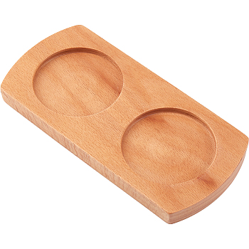 Wood Pepper Grinder Holder, Oval Salt & Pepper Mill Tray, BurlyWood, 71x163x14mm, Inner Diameter: 57.4mm