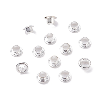 European Style 201 Stainless Steel Eyelet Core, Grommet for Large Hole Beads, Flat Round, Silver, 8x4.5mm, Hole: 4mm