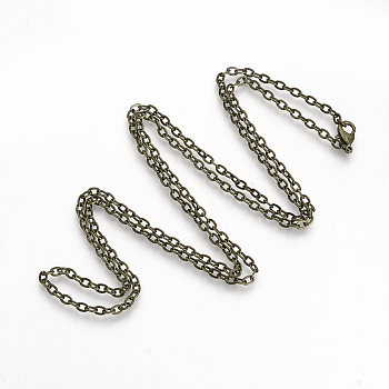Brass Cable Chains Necklaces, Antique Bronze, 23.6 inch(60cm)