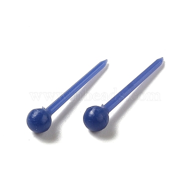 Dark Blue Round Plastic Stud Earrings