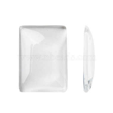 25mm Clear Rectangle Glass Cabochons