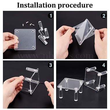 正方形の透明なアクリル製ミニフィギュア ディスプレイ スタンド(ODIS-WH0002-48A)-3