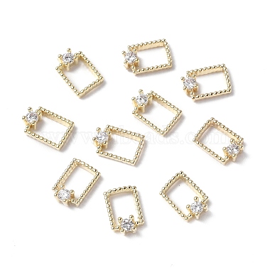 Brass Micro Pave Clear Cubic Zirconia Cabochons(KK-A174-03G)-2