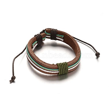 Bracelets réglables de cordon en cuir(BJEW-M169-14)-2
