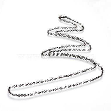 Iron Rolo Chains Necklace Making(MAK-R015-60cm-B)-2