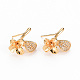 Brass Micro Pave Clear Cubic Zirconia Earring Findings(KK-S356-257-NF)-1