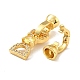 Rack Plating Brass Micro Pave Clear & Yellow Cubic Zirconia Fold Over Clasps(KK-E034-42G)-3