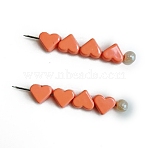 Zinc Alloy Beads, Heart, Light Salmon, 7x6x4mm, Hole: 1mm(FIND-WH0431-16G)