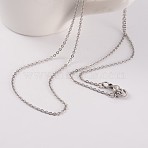 Tarnish Resistant 304 Stainless Steel Cable Chain Necklaces, with Lobster Claw Clasps, Stainless Steel Color, 18 inch(46cm)(NJEW-JN01526-02)