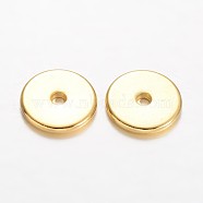 Disc Brass Spacer Beads, Golden, 10x1mm, Hole: 2mm(KK-F371-73G)