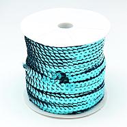 Plastic Paillette Beads, Sequins Beads, Ornament Accessories, Flat Round, Turquoise, 6mm, about 100yards/roll(PVC-Q085-6mm-2259)