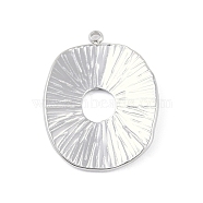 Non-Tarnish 304 Stainless Steel Pendants, Oval Charm, Stainless Steel Color, 24.5x18.5x3.5mm, Hole: 1.5mm(STAS-L022-412P)