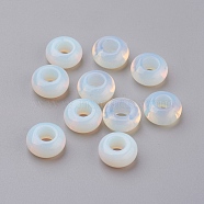 Synthetic Opalite European Beads, Large Hole Beads, Rondelle, 14x7~8mm, Hole: 6mm(G-G740-14x8mm-20)