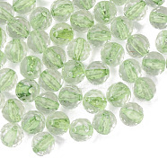 Transparent Acrylic Beads, Round, Faceted, Light Green, 8mm, Hole: 1.6mm, about 1810pcs/500g(MACR-S373-133-T03)