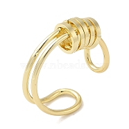 Brass Rings, Open Cuff Ring for Women, Real 18K Gold Plated, 3~7mm, Inner Diameter: 17mm(RJEW-Q778-35G)