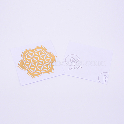 Self Adhesive Brass Stickers, Scrapbooking Stickers, for Epoxy Resin Crafts, Golden, Flower of Life Pattern, 41x37x0.1mm(DIY-TAC0005-38D-4cm)