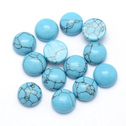 Synthetic Turquoise Cabochons, Half Round, 10x4~5mm(X-G-P393-R13-10MM)