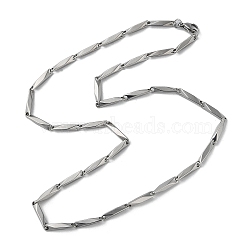 201 Stainless Steel Bar Link Chain Necklaces for Men Women, Stainless Steel Color, 19.65~19.92 inch(49.9~50.6cm)(NJEW-G112-07B-P)