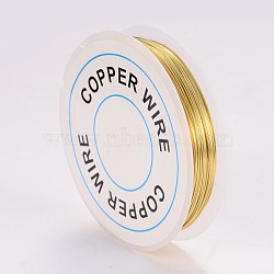 Round Copper Jewelry Wire, Gold, 24 Gauge, 0.5mm, about 26.24 Feet(8m)/roll(X-CWIR-CW0.5mm-07)