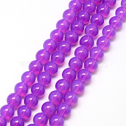 Baking Painted Glass Beads Strands, Imitation Opalite, Round, Medium Orchid, 8mm, Hole: 1.3~1.6mm, about 100pcs/strand, 31.4 inch(X-DGLA-Q023-8mm-DB27)