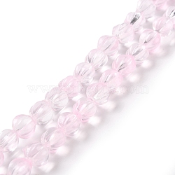 Transparent Glass Beads Strands, Lantern, Pearl Pink, 8.5x7.5x8mm, Hole: 1.2mm, about 45~46pcs/strand, 14.37 inch(36.5cm)(GLAA-F114-02A-02)