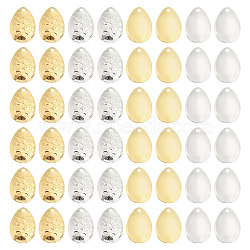 48Pcs 4 Styles Iron Fishing Lures, Fishing Attractor Spinner Blades, for Hard Lures Worm Spinner Baits Spoons Rigs Making, Teardrop, Platinum & Golden, 28x20x2mm, Hole: 3mm, 12pcs/style(FIND-CA0009-14)