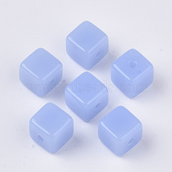 Imitation Jelly Acrylic Beads, Cube, Cornflower Blue, 12x12x12mm, Hole: 2.5mm(JACR-R022-A01)