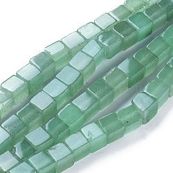 Natural Green Aventurine Beads Strands, Cube, 5.5~6.5x5.5~6.5x5.5~6.5mm, Hole: 0.8mm, about 62pcs/strand, 15.63 inch(39.7cm)(G-D0020-12A)