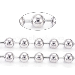 304 Stainless Steel Ball Chains, with Spool, Stainless Steel Color, 6mm, about 32.8 Feet(10m)/roll(CHS-F009-01H-P)