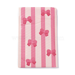 Rectangle Matte Film Package Bags, Bubble Mailer, Bowknot Print Padded Envelopes, Pink, 24x15x0.48cm(X-OPC-K002-01A)