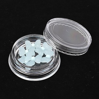 Frosted Plastic Cabochons Nail, Nail Art Decoration Accessories for Women, Bowknot, Pale Turquoise, 12x8.5x3.8mm
