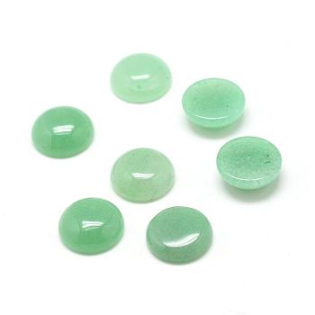 Natural Green Aventurine Gemstone Cabochons, Half Round, 18x6.5mm