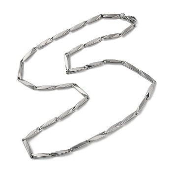 201 Stainless Steel Bar Link Chain Necklaces for Men Women, Stainless Steel Color, 19.65~19.92 inch(49.9~50.6cm)