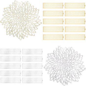 ARRICRAFT 22Pcs 4 Style Paper Napkin Buckle, PVC Washable Placemat, PVC Plastic Placemats for Dining Table, Napkin Holder Adornment, Restaurant Daily Accessiroes, Mixed Color, 22pcs/bag