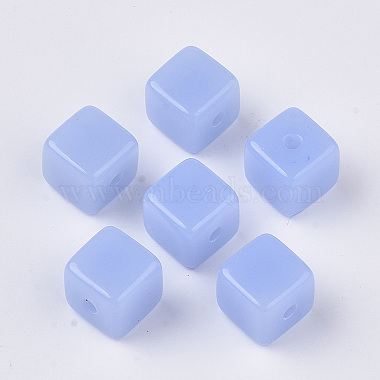 Cornflower Blue Cube Acrylic Beads