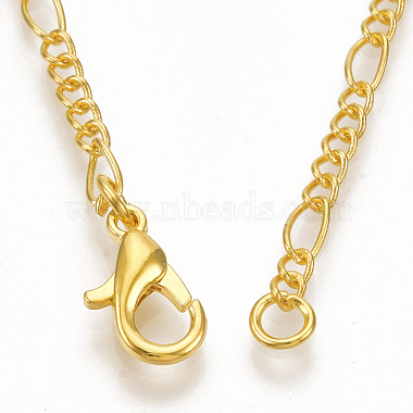 Brass Coated Iron Figaro Chain Necklace Making(MAK-T006-03G)-3